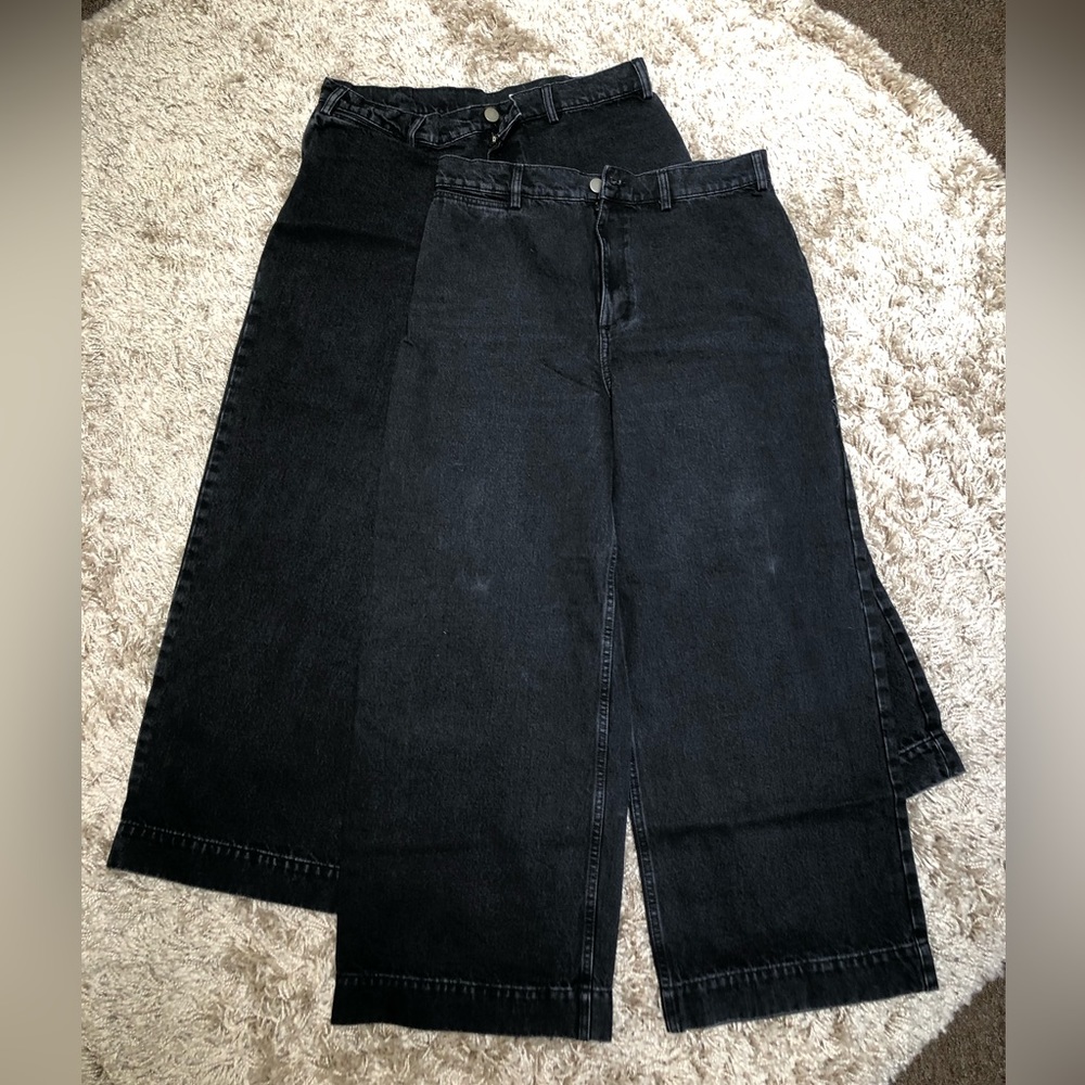 ASOS Design easy high waist wide leg jeans 🐈‍⬛ black denim 🐈‍⬛ - Picture 12 of 12